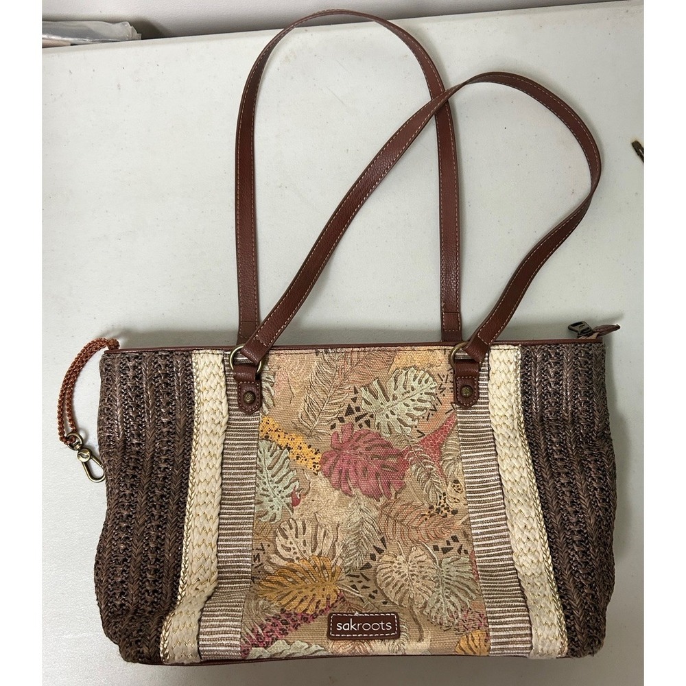 Sakroots Meadow Medium Satchel Monstera Leaves‎